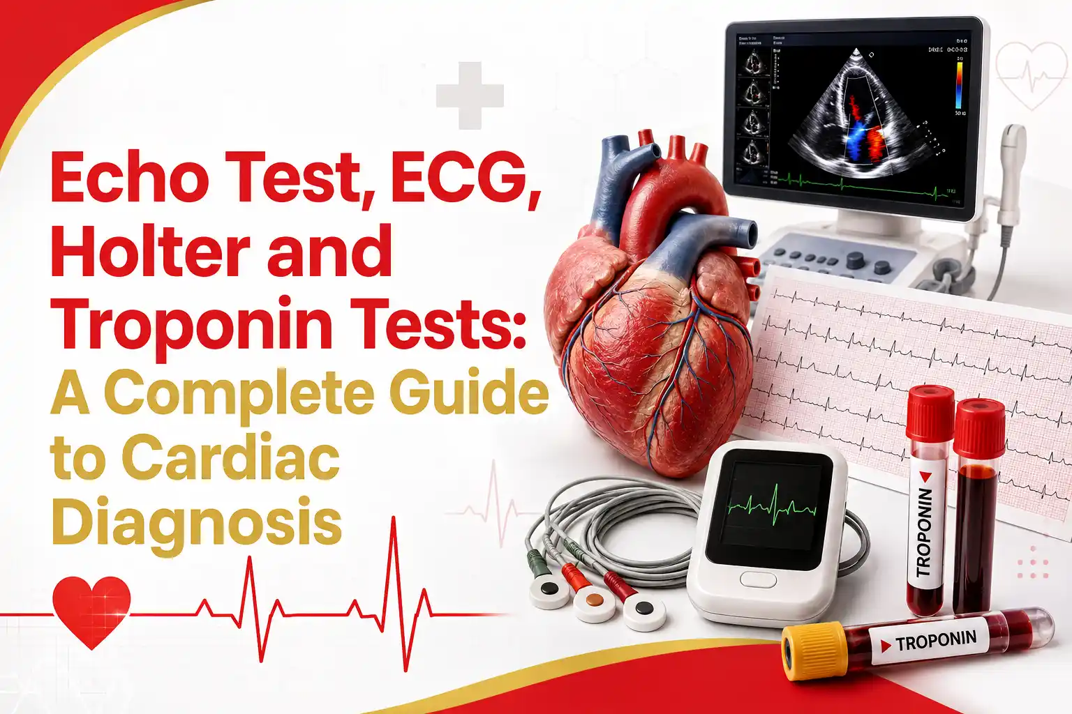 Echo test, ECG, Holter and troponin test guide