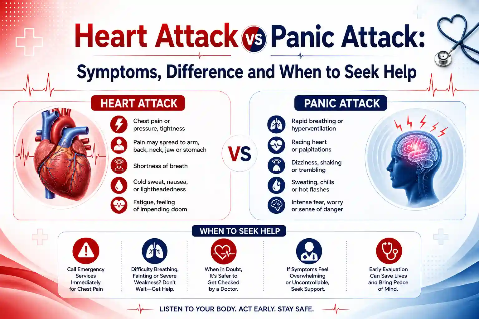 Heart Attack vs Panic Attack: Symptoms, Difference and When to Seek Help